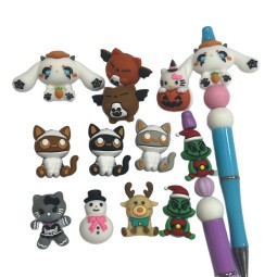 珠子珠宝工厂-新款3D立体HK硅胶珠卡通马里奥DIY串珠