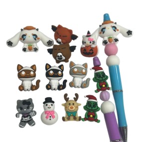 珠子珠宝工厂-新款3D立体HK硅胶珠卡通马里奥DIY串珠