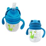 吸管杯工厂-定制250ml PP 360度不含BPA硅胶易抓握用于饮水训练