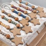 婴儿安抚奶嘴链供应商-万圣节卡通五角星防掉落牙胶链