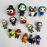 珠宝制作供应商-万圣节3D南瓜蝙蝠鬼魂硅胶珠用于DIY配件