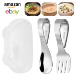 婴儿餐具工厂-SUS 304不锈钢叉勺套装PP材质