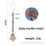 婴儿安抚奶嘴链供应商-万圣节卡通五角星防掉落牙胶链