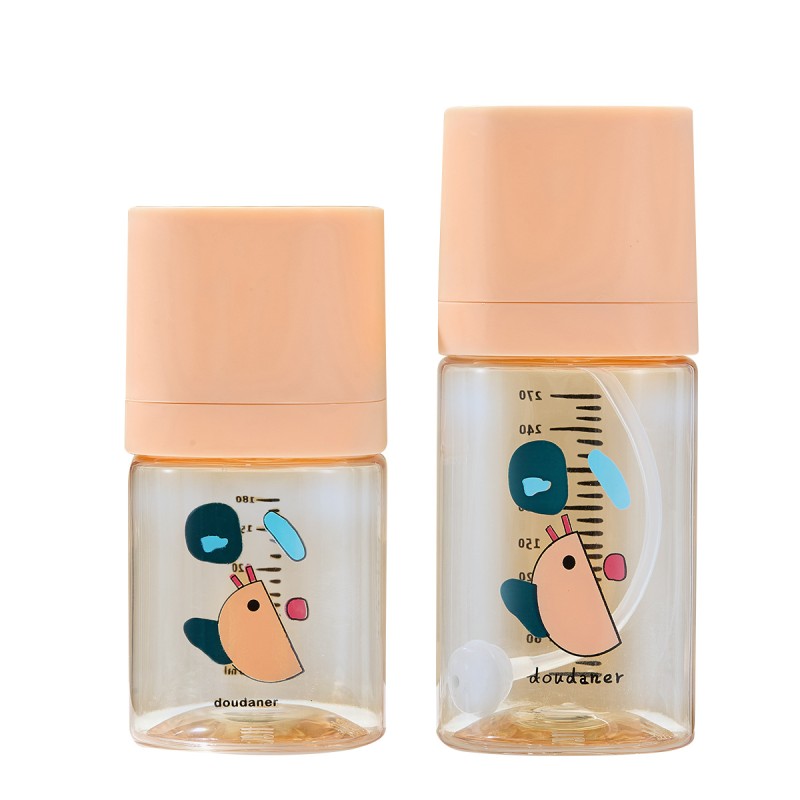 饮水杯工厂-240ml鸭嘴配硅胶吸管PP材质给儿童