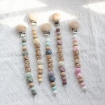 婴儿玩具工厂-熊系列硅胶珠奶嘴链防掉落配链夹