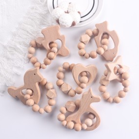 Pacifier Chain Factory - Cartoon Shaped Beech Wood DIY for Bracelet Grinding Rod