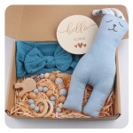 婴儿摇铃工厂-钩针兔子摇铃柔软木环牙胶教育健身架