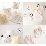 医院帽供应商-柔软棉质婴儿蝴蝶结保暖帽