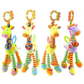 Baby Rattle Factory - Soft Giraffe Handbells Plush Teether Toy