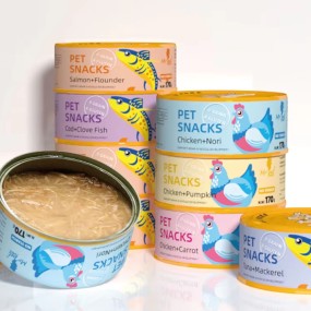 宠物食品工厂-OEM ODM鸡肉三文鱼胸肉锡罐