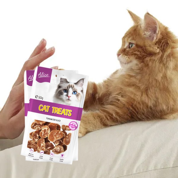 猫零食生产厂家-OEM ODM风干金枪鱼鳕鱼片