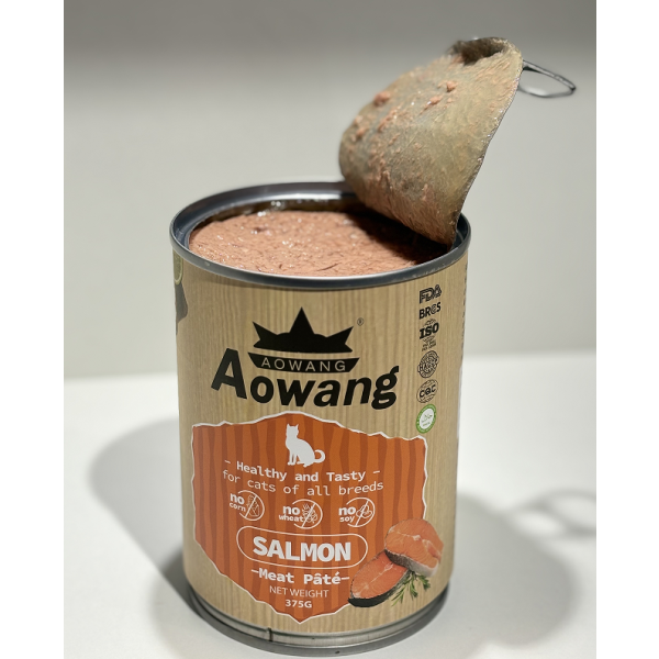 罐头猫粮工厂-热销AOWANG375克全品种三文鱼味私有标签