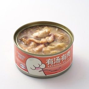 罐头宠物食品厂家-新款私有标签鸡肉金枪鱼汤底