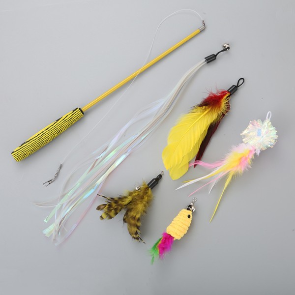 猫玩具工厂-可调长度摇摆悬挂羽毛