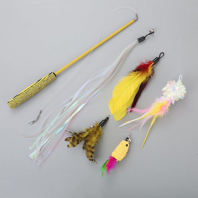 猫玩具工厂-可调长度摇摆悬挂羽毛