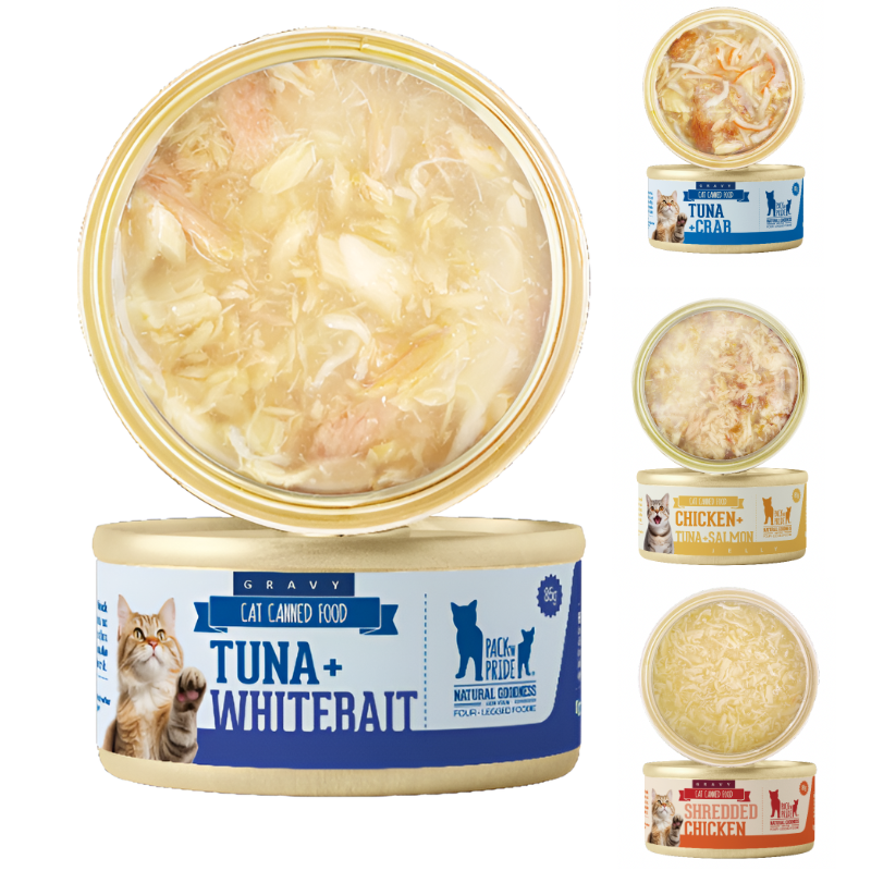 罐头猫粮生产厂家-工厂直供85g 170g白肉