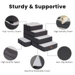 Dog Stairs Manufacturer - 5-Step Adjustable for High Beds Dog Steps Small Dogs Cats Foldable Pet Stairs