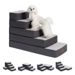 Dog Stairs Manufacturer - 5-Step Adjustable for High Beds Dog Steps Small Dogs Cats Foldable Pet Stairs