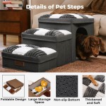 Pet Stairs Factory - 5-Step Adjustable for High Beds Dog Steps Small Dogs Cats Foldable Pet Stairs