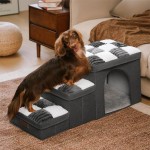 Pet Stairs Factory - 5-Step Adjustable for High Beds Dog Steps Small Dogs Cats Foldable Pet Stairs