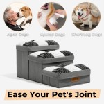 Pet Stairs Factory - 5-Step Adjustable for High Beds Dog Steps Small Dogs Cats Foldable Pet Stairs