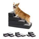 Dog Stairs Manufacturer - 5-Step Adjustable for High Beds Dog Steps Small Dogs Cats Foldable Pet Stairs