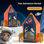 Cat Scratching Board Manufacturer - Wholesale Fun Corrugated Paper Rocket Solid Pattern Toys House Button
