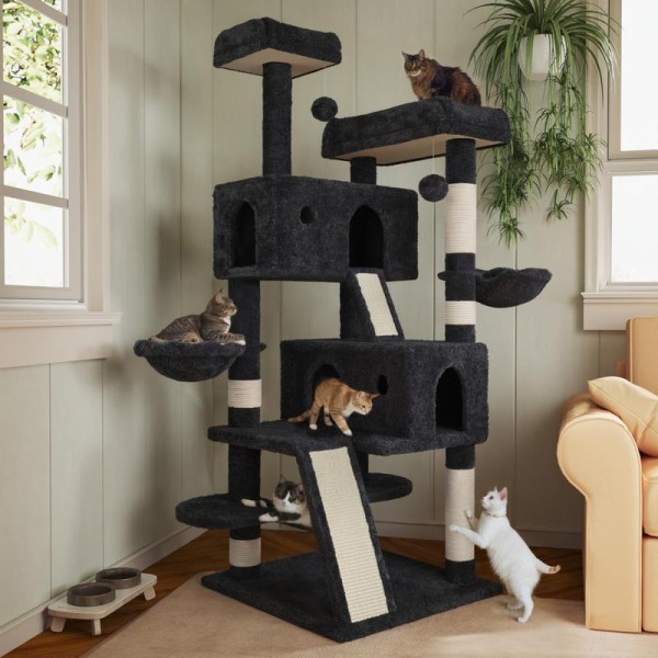 Cat Tree Factory - OEM Custom Luxury Fashion Wooden Plush Scrapers Multifunctional Tower Scratching Posts