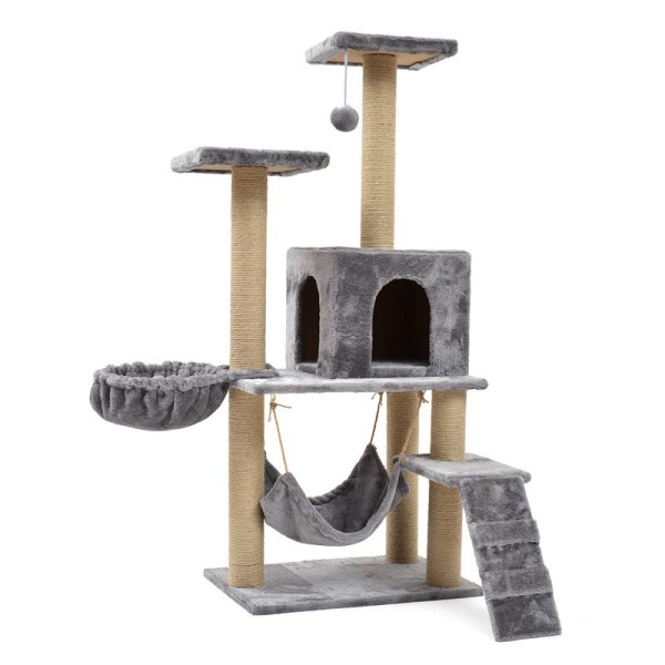 Cat Tree Factory - Factory Custom Ceiling Multi-level Tower With Hammock Ladder Sisal Short Plush