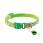 Puppy Collar Supplier - Factory Direct Sales Bell Multi-colors Paw Print Adjustable Nylon Reflective