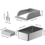 Cat Litter Box Supplier - Customizable Extra Large Stainless Steel High Sided Lid Tail Design