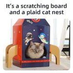Cat Scratching Board Manufacturer - Wholesale Fun Corrugated Paper Rocket Solid Pattern Toys House Button
