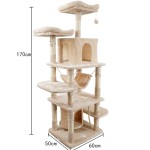 Cat Tree Factory - Factory Custom Ceiling Multi-level Tower With Hammock Ladder Sisal Short Plush