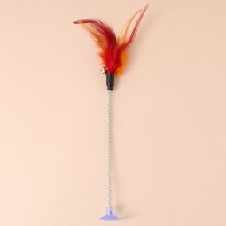 Pet Toys Manufacturer - Wholesale Creative Design Spring Suction Cup Colorful Feather Interactive