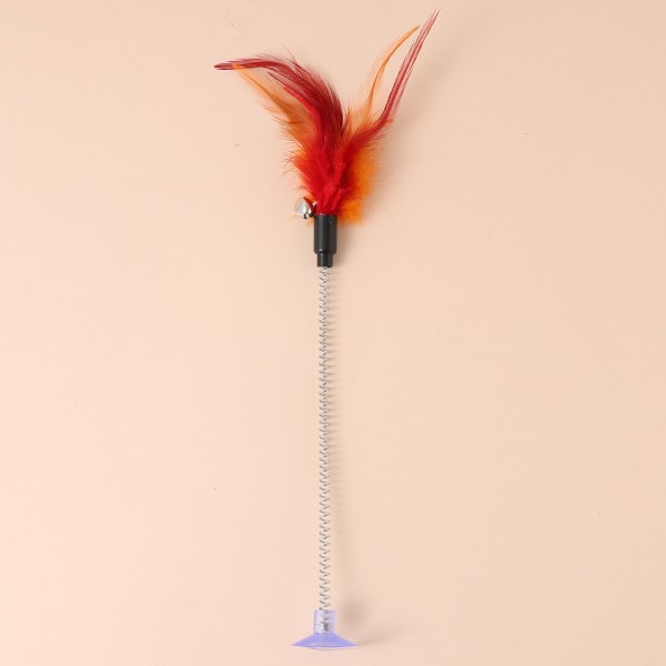 Pet Toys Manufacturer - Wholesale Creative Design Spring Suction Cup Colorful Feather Interactive