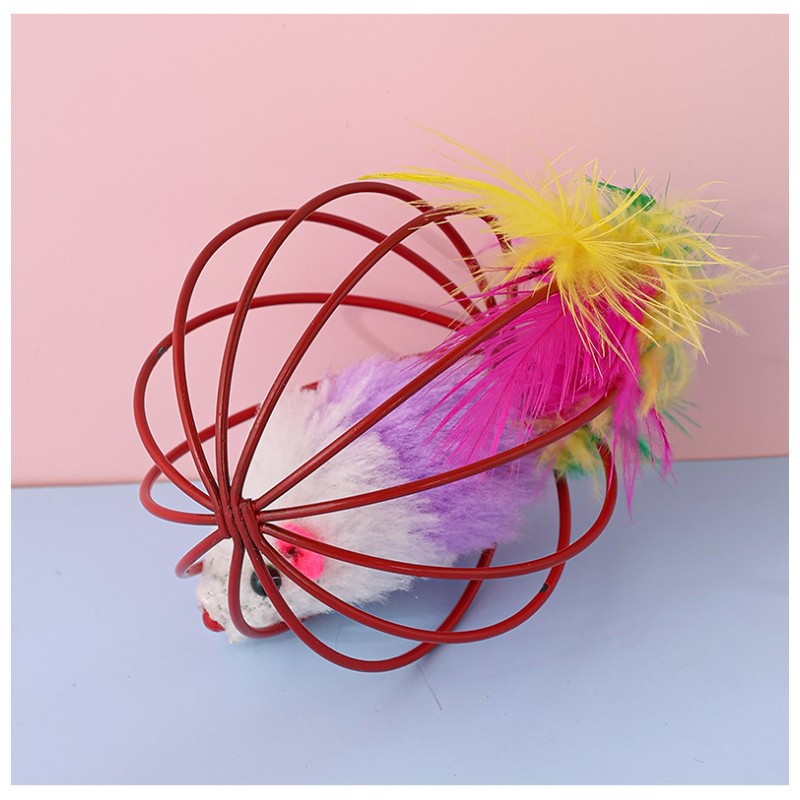 Cat Toys Supplier - Manufacturer Direct Sales Colored Forcing Mouse Interactive Rolling Cage Toys