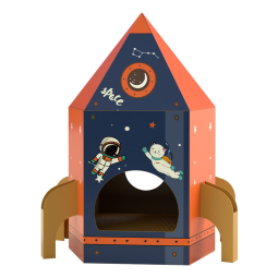 Cat Scratching Board Manufacturer - Wholesale Fun Corrugated Paper Rocket Solid Pattern Toys House Button