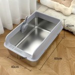 Cat Litter Box Factory - Factory Wholesale Stainless Steel Splash Proof Lid Free Shovel Set Easy Clean