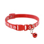 Puppy Collar Supplier - Factory Direct Sales Bell Multi-colors Paw Print Adjustable Nylon Reflective