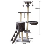 Cat Tree Factory - Factory Custom Ceiling Multi-level Tower With Hammock Ladder Sisal Short Plush