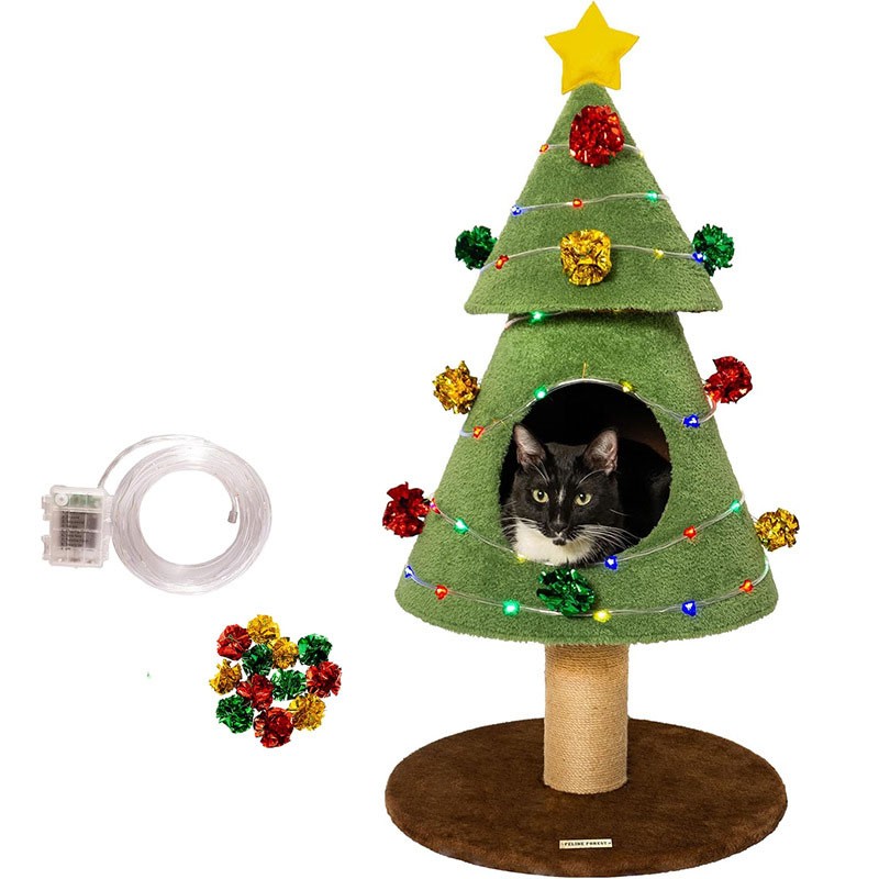 Cat Tree Manufacturer - Christmas LED Lights Removable Beds
