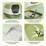 Cat Litter Box Supplier - Open Top High Sides Includes Scoop