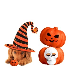 Puppy Toy Factory - Pumpkin Shaped Squeaky Aggressive Chewers