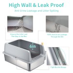 Stainless Litter Box Factory - Enclosed XL Metal High Sided