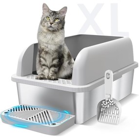 Stainless Litter Box Supplier - New Arrival Steel With Lid
