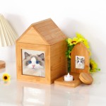 Pet Urn Manufacturer - Wood Bamboo House-Shaped Photo Frame