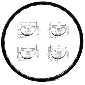 Carbon MTB Rim Factory - 29ER Mountain Bike Asymmetrical Carbone