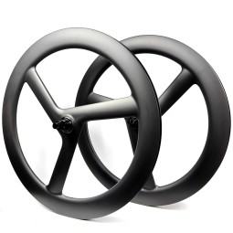 Carbon Wheelset Factory - Full 700C 3 Spoke 58mm Tubular Tubeless