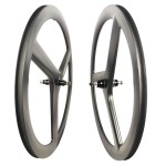 Carbon Tri Spoke Factory - 23MM Width Clincher Fixed Gear 3 Spoke