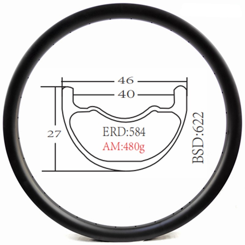 Carbon Fiber Rim Manufacturer - Enduro 46mm Width 27mm Depth 27.5er